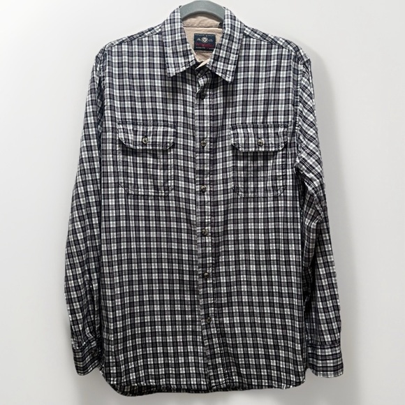 Wrangler Other - Wrangler Plaid Cotton Shirt‎ Men’s S Blue White Maroon Long Sleeve